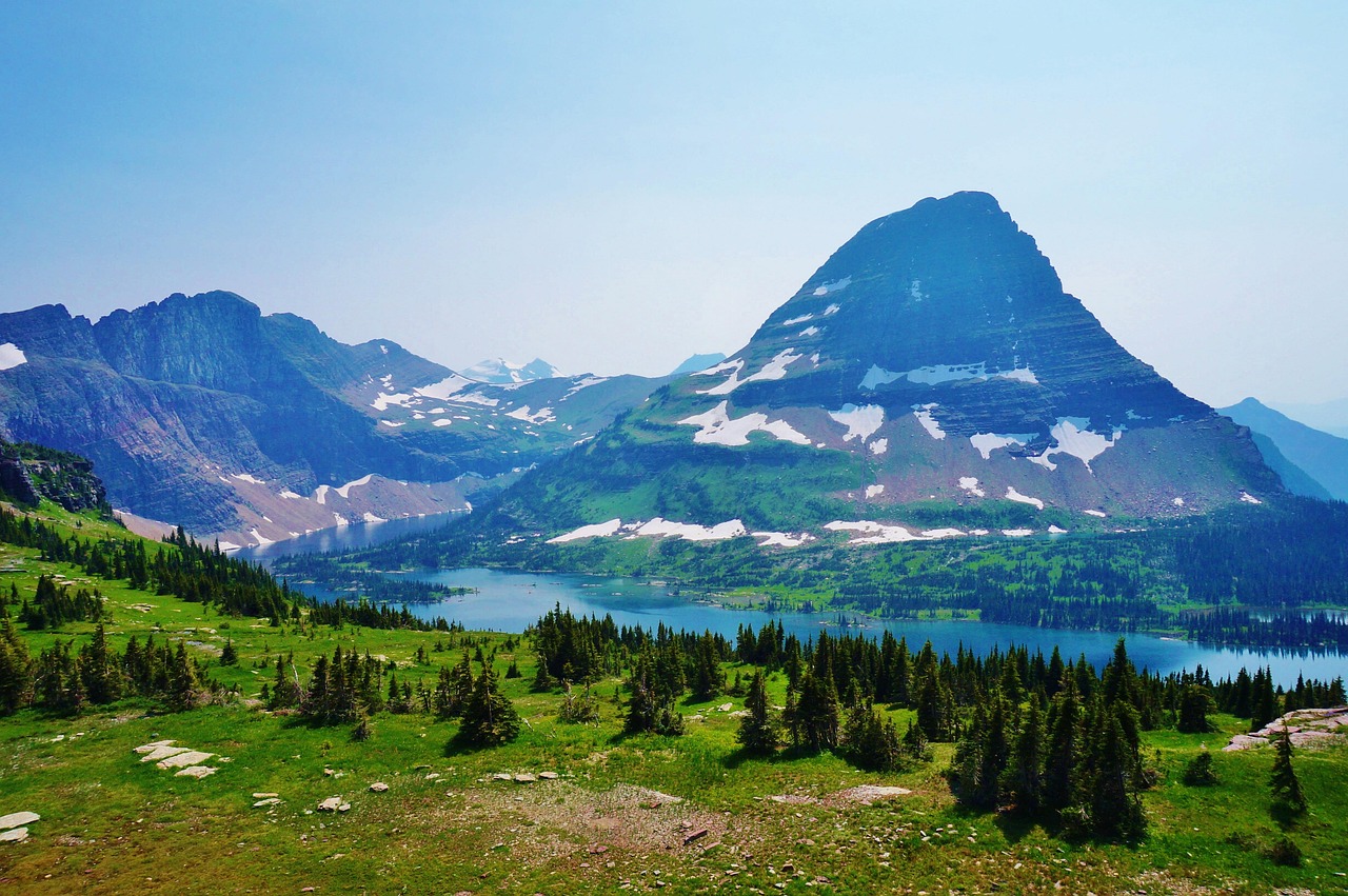 america, usa, montana, glacier, national, park, mountain, lake, hidden lake, logan pass, nature, hiking